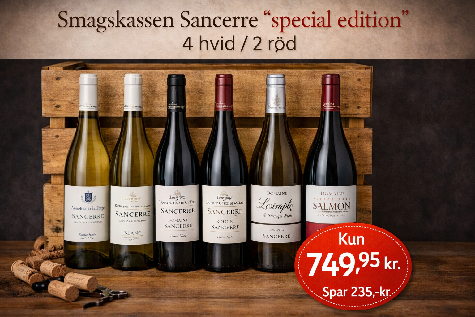 Sancerre Smagskasse “Special Edition” – 6 vine (4 hvid / 2 rød)