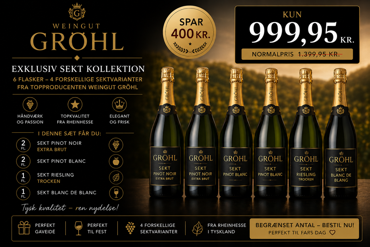 Gröhl  Eksklusiv Sekt smagskasse 6 fl. ialt a 0,75L